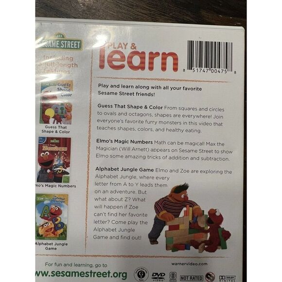 Sesame Street Elmo Play & Learn Math, Literacy, and Imagination DVD 2015 - Picture 5 of 6